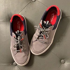 New Boy’s Size 4 Grey and Blue Sperrys